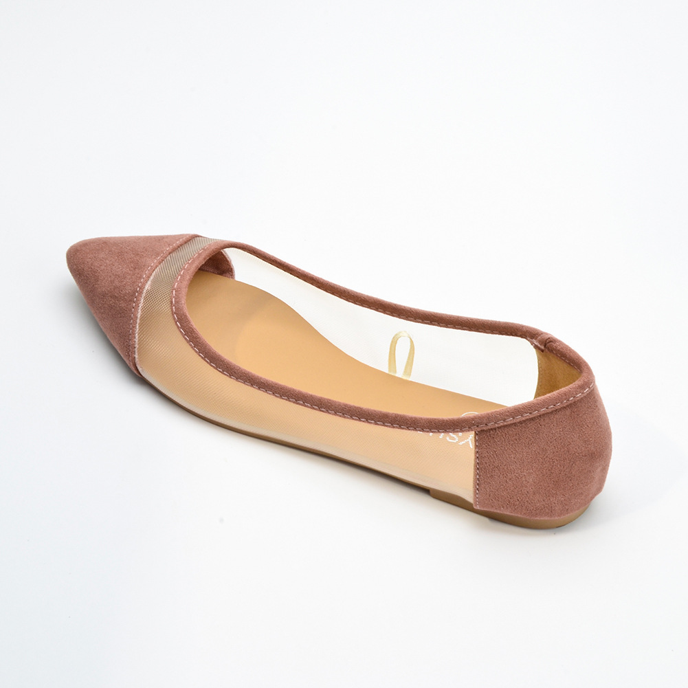 Pointed Mesh Stitching Flat Shoes for Women