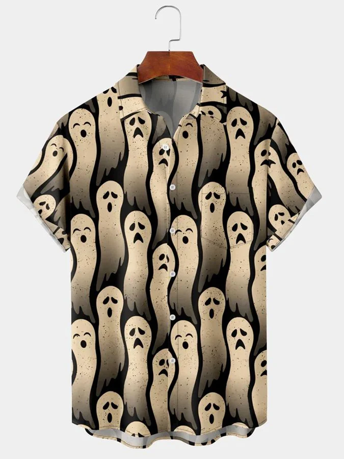 Men'S Printed Design Sense Casual Loose All-Match Shirt