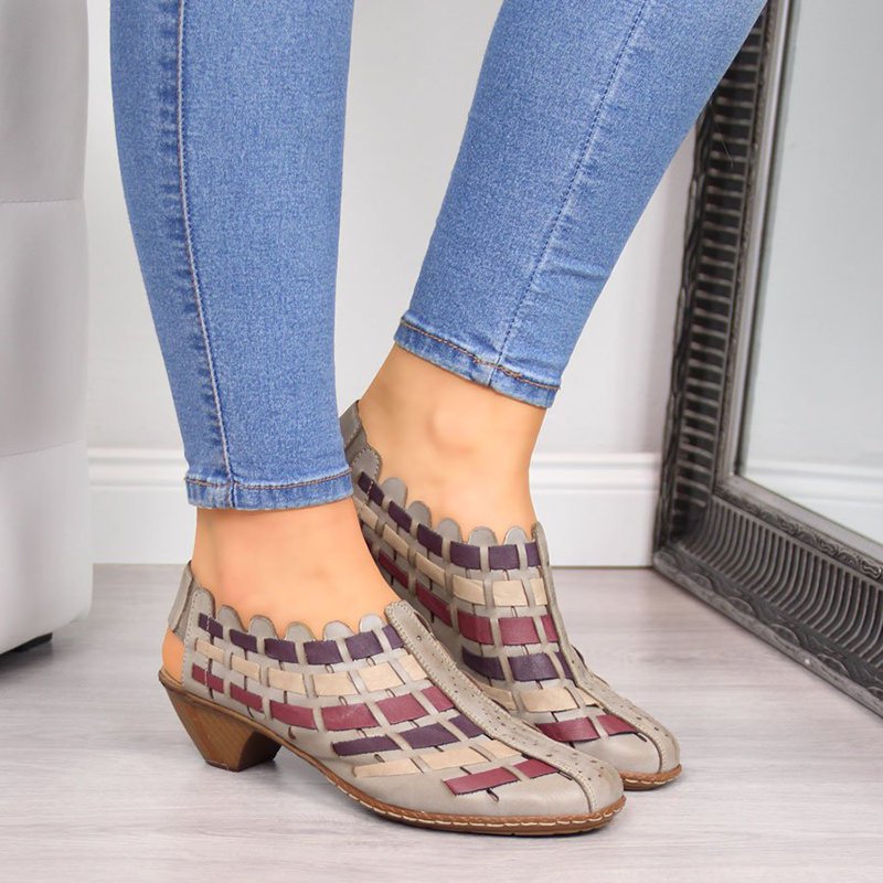 Sandals Pu Cross Woven Casual Boots Sandals