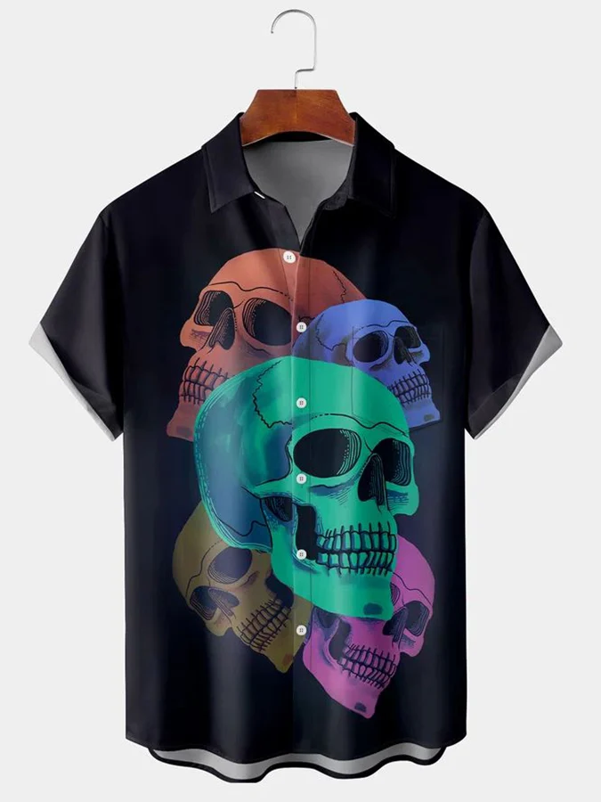 Men'S Printed Design Sense Fashion Casual Loose All-Match Shirt