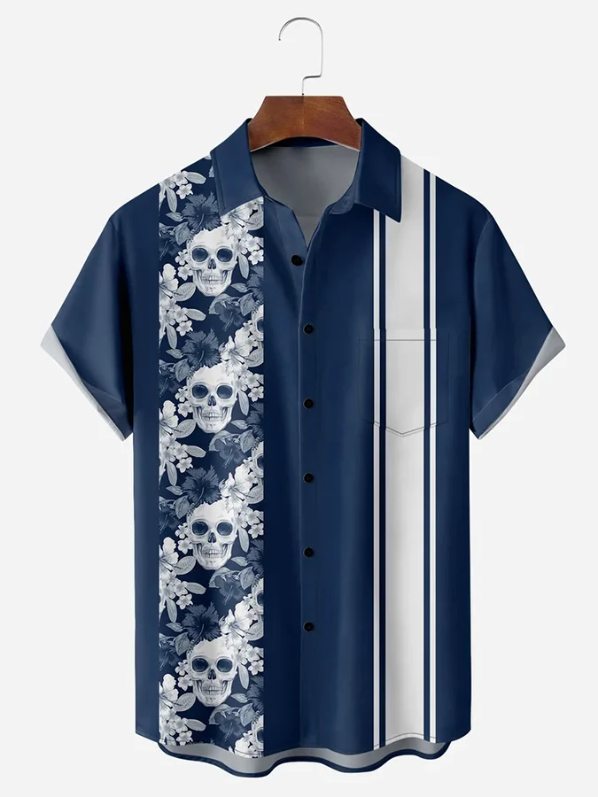 Casual Holiday Skull Print Men's Shirt