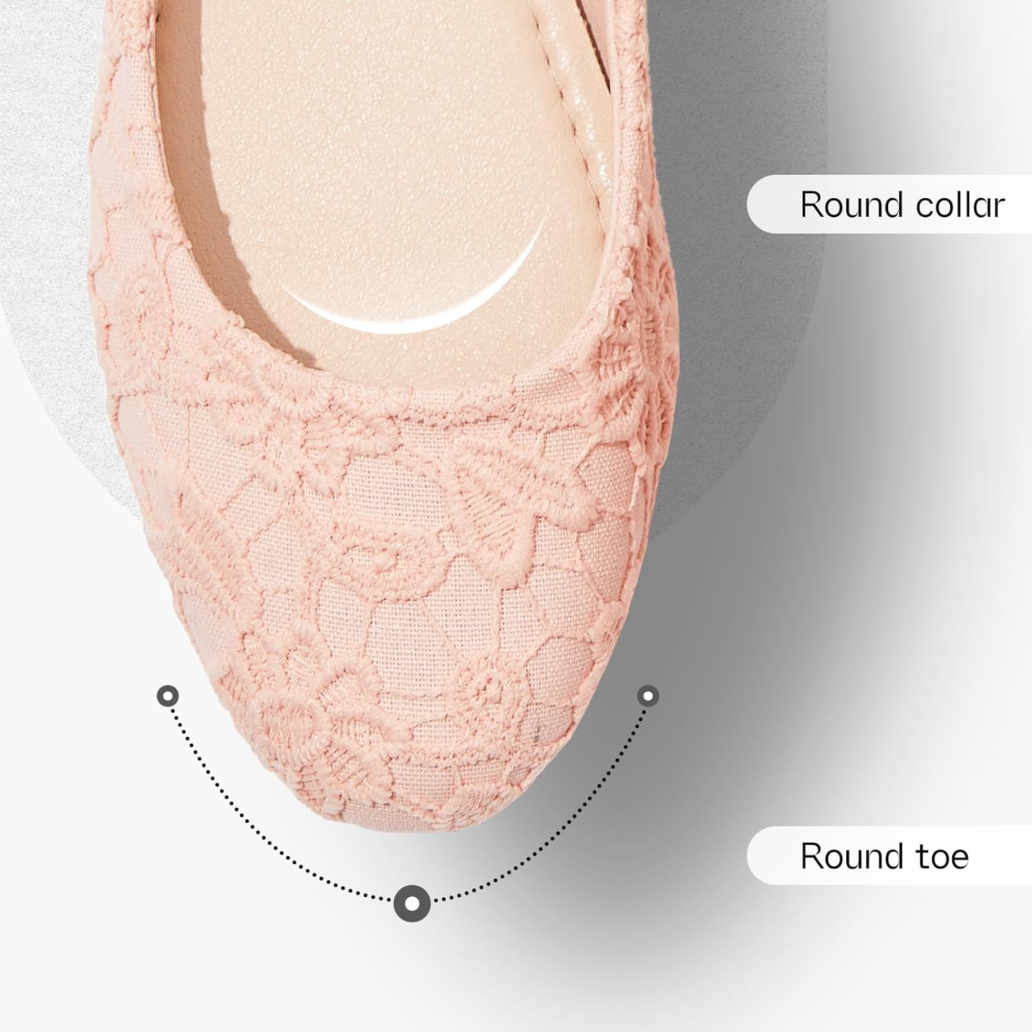 Dress Shoes for Women Round Toe Flats Shoes Lace Ballet Flats Dressy Comfortable Foldable Flats Low Heel